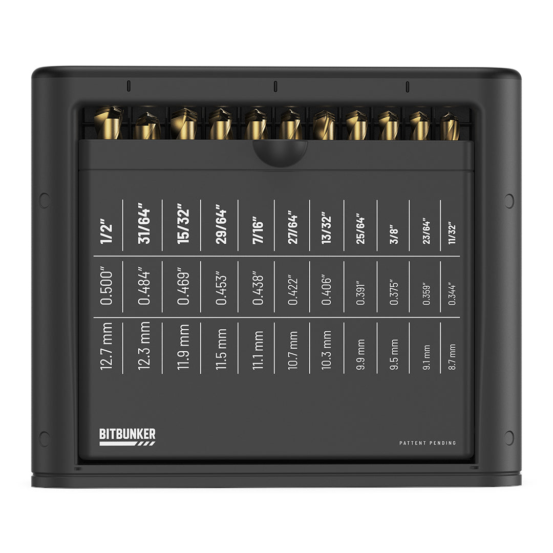 BitBunker Drill Bit Organizer Self-Sorting Tool Bit Storage