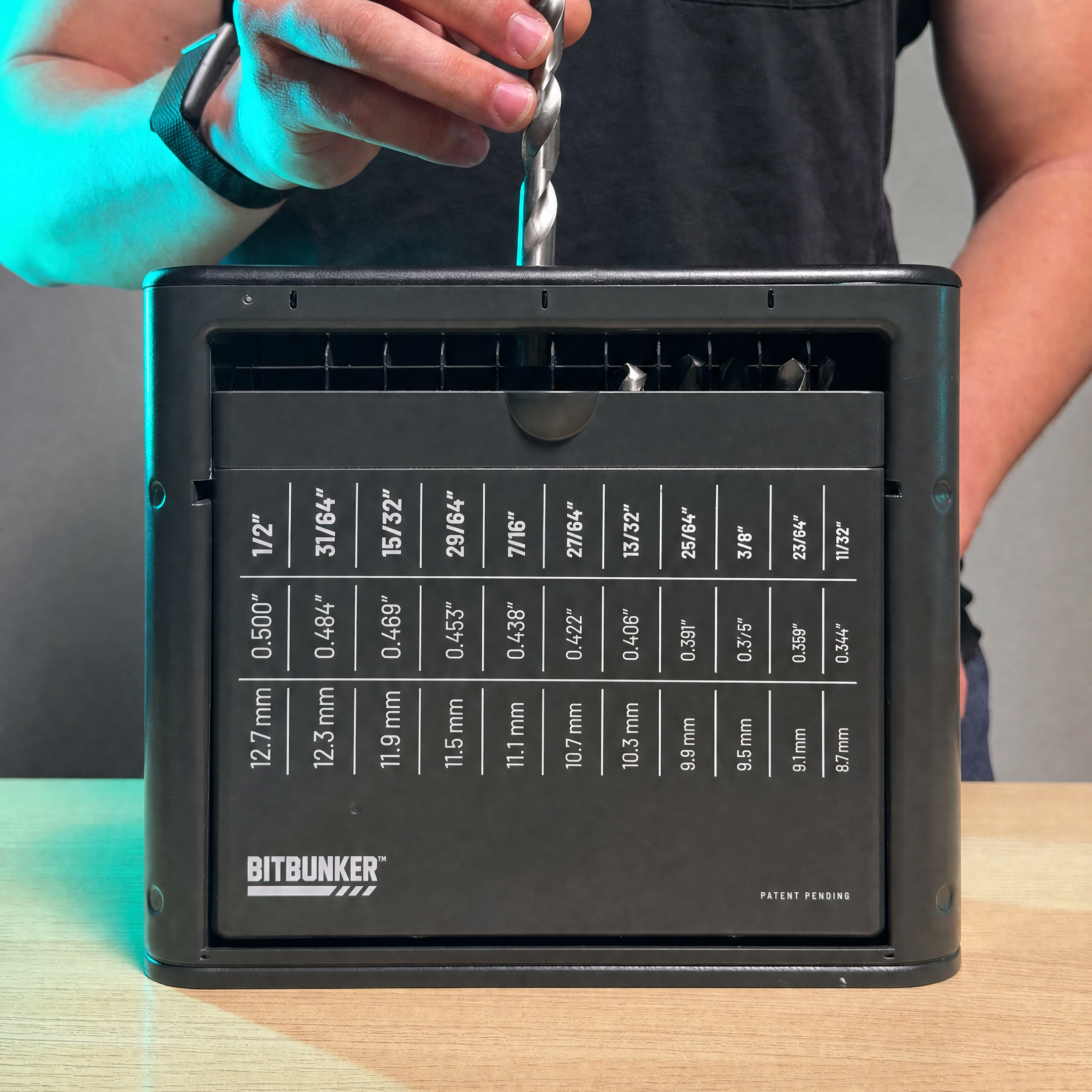 BitBunker Drill Bit Organizer | Self-Sorting Bit Storage